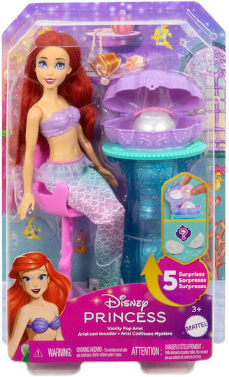 Ariel Vanity Pop Mermaid Shell Doll Disney Princess for Ages 3+ JBF86