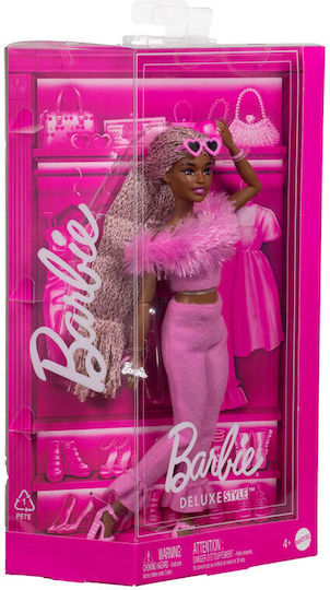 Barbie Deluxe Style Soft Pink Jumpsuit Hair Braids Doll for 3++