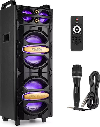 Fenton Boxă Karaoke Cu Microfon Cu Fir Și Efecte De Iluminare LIVE2102 Negru