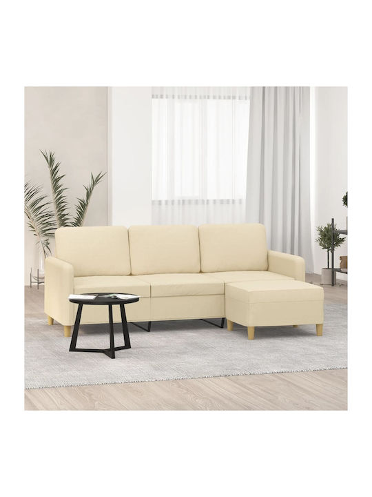 vidaXL Three-Seater Beige Couch 198x77x80 cm