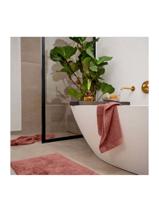 Zone Denmark Badematte Baumwolle Rechteckig Tiles 33433 Peach Red 80x50cm