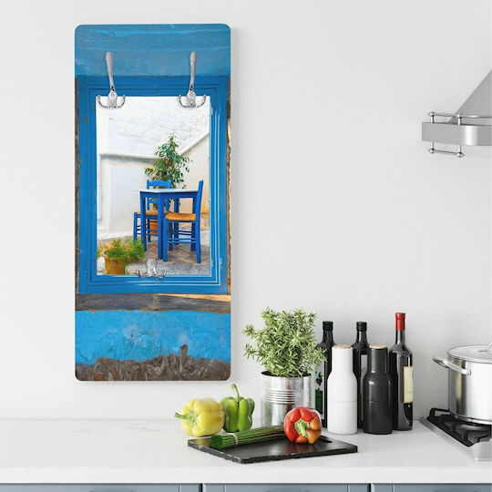 Caravelshop Agățător De Perete Metalic 8 Compartimente Argintiu 40x90cm 3 Bucăți