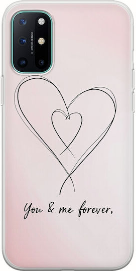 Valentine's Day Forever Connected Hearts Oneplus 8 Flexible TPU Transparent Silicone Case