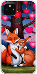 Θήκη Valentine's Day Fox Bunny Under Love Tree Google Pixel 5 Flexible Tpu Διάφανη Σιλικόνη Θήκη Valentine's Day Fox Bunny Under Love Tree Google Pixel 5 Flexible Tpu Διάφανη Σιλικόνη