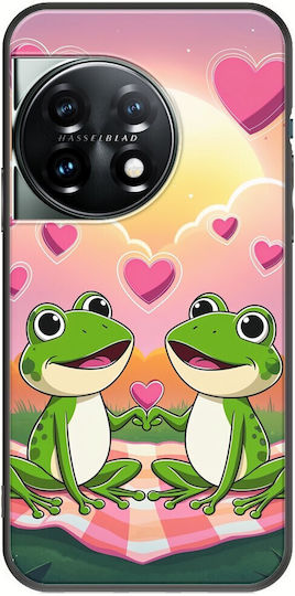 Θήκη Valentine's Day Frogs In Love At Sunset Oneplus 11 5g Black Tpu Μαύρη Σιλικόνη