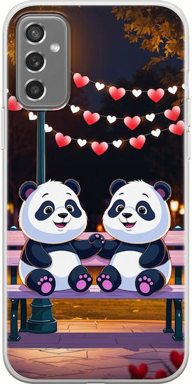 Valentine's Day Panda Love Under Stars Samsung Galaxy M13 4G Flexible TPU Transparent Silicone Case