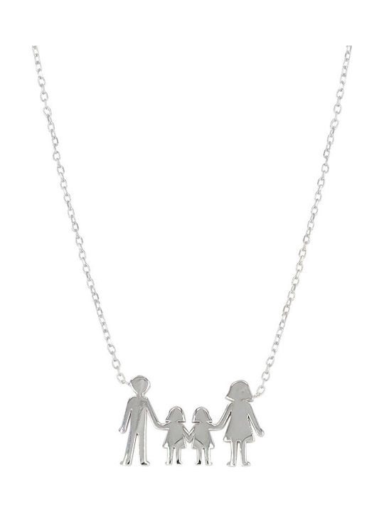 Tasoulis Jewellery Collection Halskette Familie aus Weißgold 9 K