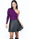Damen Bluse Schulterfrei mit einem Schulter Purple