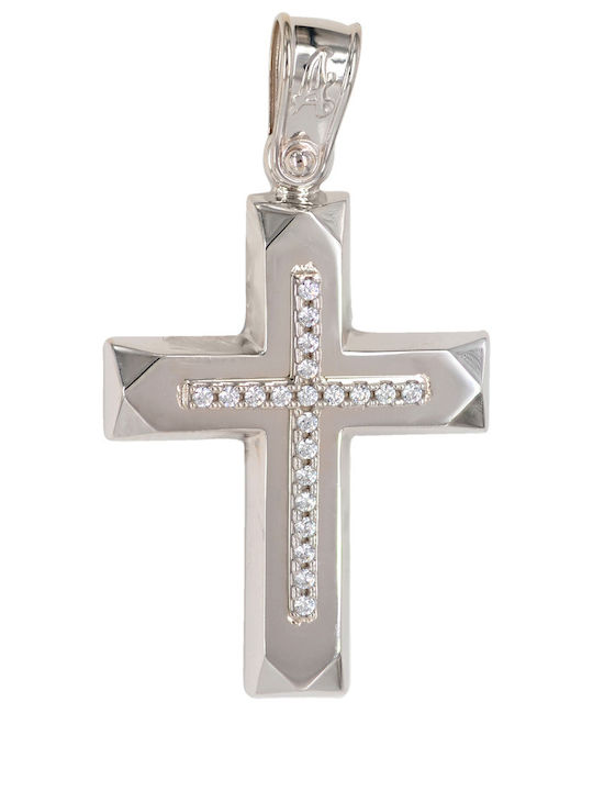 Tasoulis Jewellery Collection Weißgold Kreuz 14K