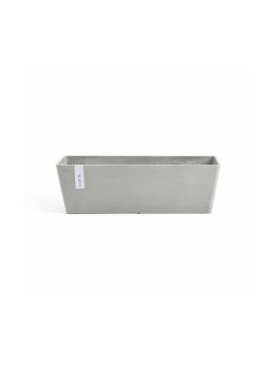 Ecopots Bruges Planter Box Plastic White Grey 65x17x17cm.