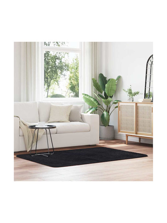vidaXL Anti-slip Rug Rectangular Shaggy Black