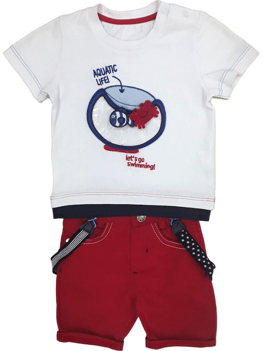 Domina Kids Clothing Set with Burgundy Shorts 2 Pieces