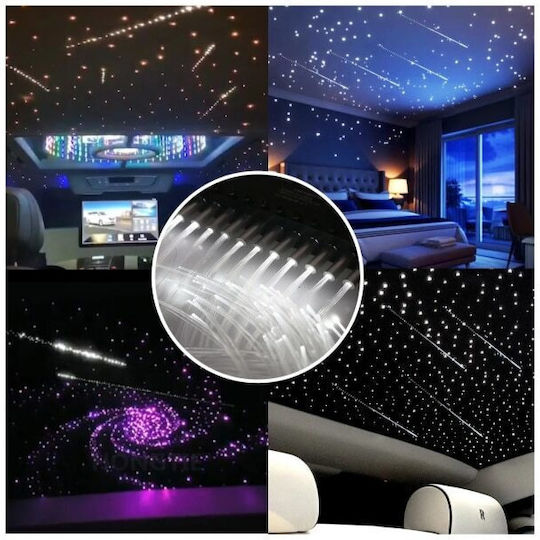 Kit Led Rgb+w Fibra Optică Idealstore Montat pe Tavan Efect Meteor 760 Fire 3m 12v Control Wireless Aplicație Ios Android Bluetooth Multi-color