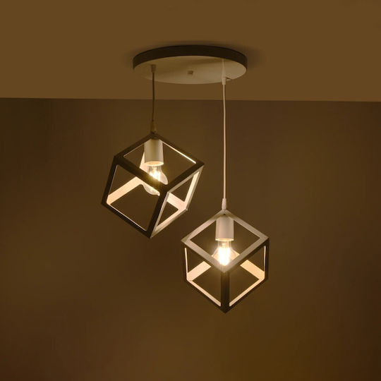 GloboStar Dise Pendant Light White with Socket E27 30x30x70cm
