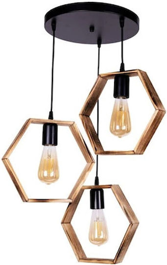 GloboStar Lustro Κρεμαστό Φωτιστικό Μαύρο με Ντουί E27 45x45x70εκ.
