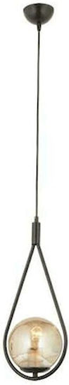 GloboStar Drop Pendant Light Black Ball with Socket E27 20x25x80cm