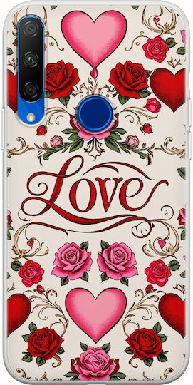 Valentine's Day Vintage Love Blooms Huawei Honor 9x Flexible TPU Transparent Silicone Case