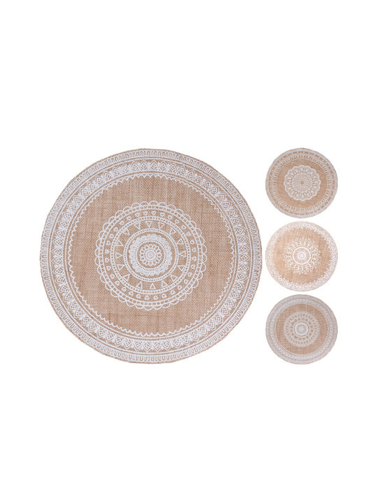 Zaros Platzdeckchen Rund Korbweide Beige 38cm 4Stück
