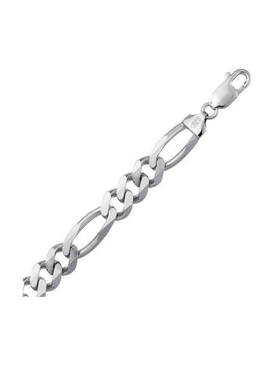 VTJ Ασημένια Chunky Αλυσίδα Λαιμού Φαρδιά Πάχους 9.9mm και Μήκους 60cm