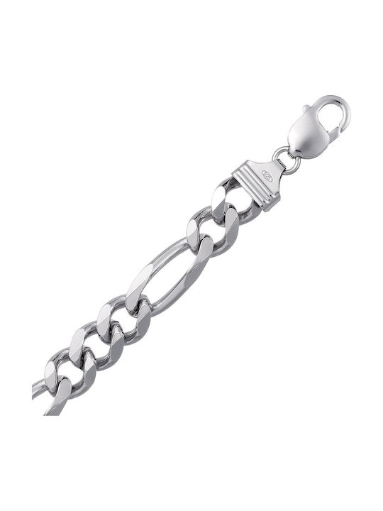 VTJ Ασημένια Chunky Αλυσίδα Λαιμού Φαρδιά Πάχους 11.5mm και Μήκους 65cm