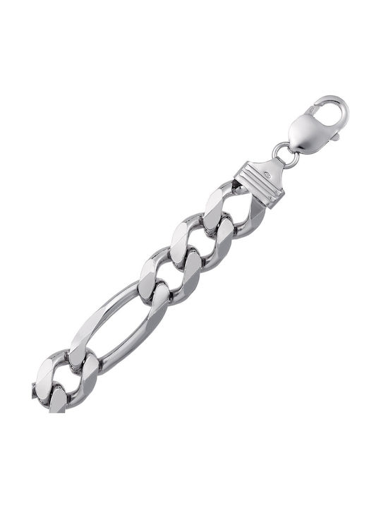 VTJ Ασημένια Chunky Αλυσίδα Λαιμού Φαρδιά Πάχους 13.4mm και Μήκους 70cm