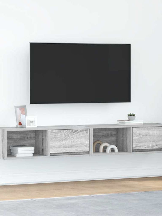 Vidaxl TV-Möbel 2 Stück 80x31x25,5 cm Holzwerkstoff Grau