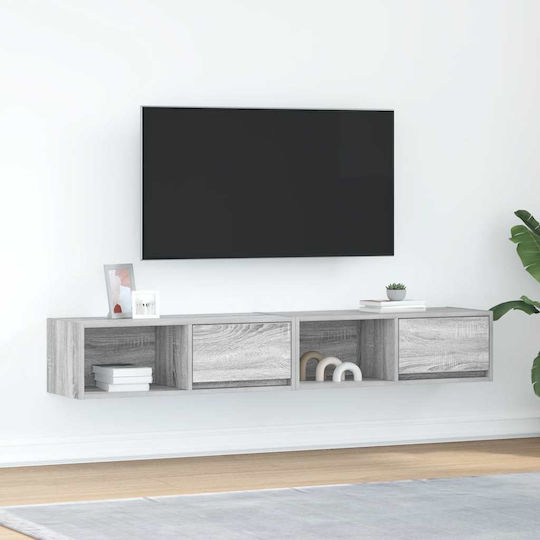 Vidaxl Έπιπλα Τηλεόρασης 2 Τεμ 80x31x25,5 Εκ Επεξεργασμένο Ξύλο Γκρι