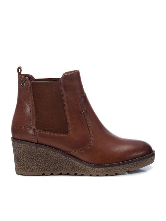 Leder Stiefeletten Damen Tabac Braun
