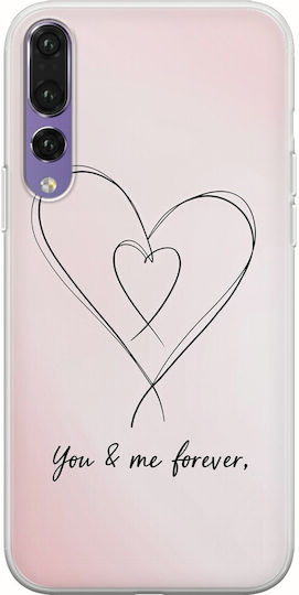 Valentine's Day Forever Connected Hearts Huawei P20 Pro Flexible TPU Transparent Silicone Case