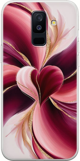 Case Valentine's Day Abstract Watercolor Love Samsung Galaxy A6 Plus 2018 Flexible TPU Transparent Silicone
