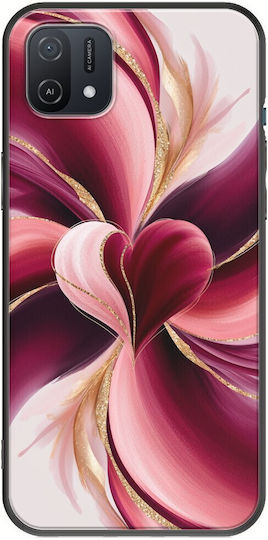 Силиконов калъф за Oppo A16k от черен TPU с абстрактен акварел за Свети Валентин