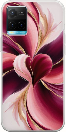 Carcasă flexibilă din silicon transparent TPU pentru Vivo Y33s cu design abstract de Ziua Îndrăgostiților în acuarelă