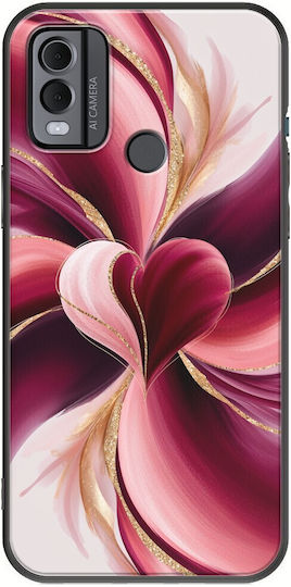Valentine's Day Abstract Watercolor Love Nokia C22 Black TPU Black Silicone Case