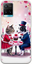 Valentine's Day Romantic Cat Dog Date Vivo Y21s Flexible TPU Transparent Silicone Case