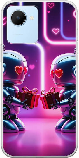 Valentine's Day Futuristic Lovebots Realme Narzo 50i Prime Flexible TPU Transparent Silicone Case