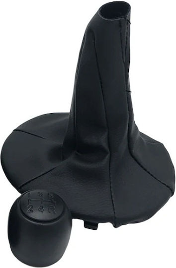 Leather Luxe Δερμάτινη Φούσκα Πόμολο 5 Ταχυτήτων Fiat Panda 2003-2012 Μαύρο Zgear-fiat-02