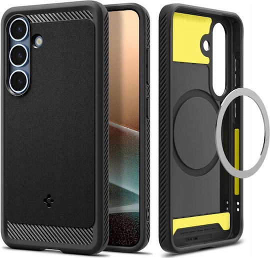 Spigen Rugged Armor MagSafe Umschlag Rückseite Silikon 2mm Schwarz (Galaxy S25+)