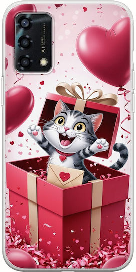 Valentinstag Überraschung Liebe Kätzchen Oppo A94 5G Flexibles TPU Transparentes Silikonhülle