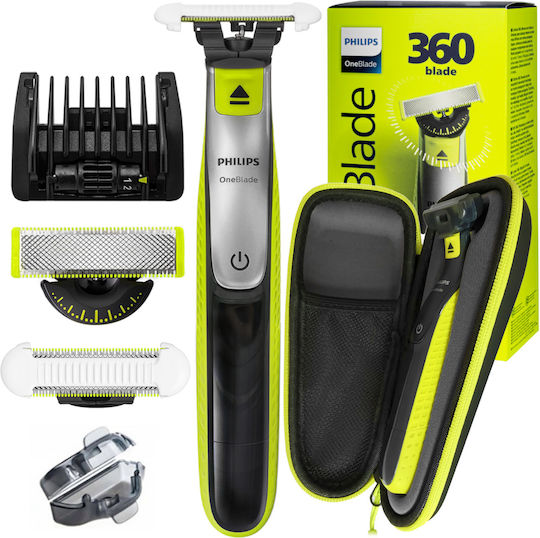 Philips QP2734/20 + Philips OneBlade SkinProtect Klinge QP229/52 + Etui Elektrorasierer Gesicht Wiederaufladbar