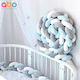 abo Crib Bumpers Braided Inside Light Blue, White, Grey 20x210cm