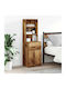 Wooden Bedside Table Old Wood 39x35x125cm