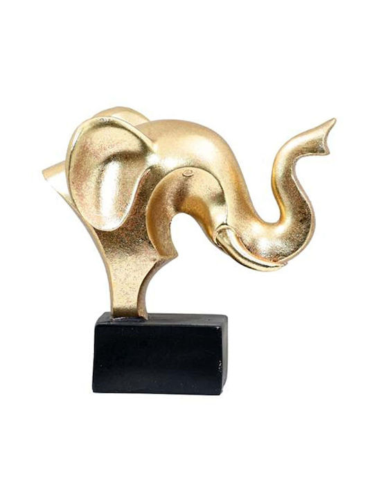 Table Decorative Figure Fylliana "Elephant" Black-Gold Color 15x9x14cm 374-225-472