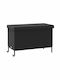 vidaXL Außenlagerbox Rattan Schwarz L110xB55xH73cm
