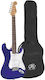 SX Guitars Ηλεκτρική Κιθάρα ST Style Μπλε με Θήκη