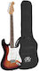 SX Guitars Elektrische Gitarre Stratocaster Braun mit Tasche