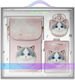 Nimmy Set 3in1 Phone Bag + Wallet + Locator Case Pink Big Eyed Pet 2.0 Cat
