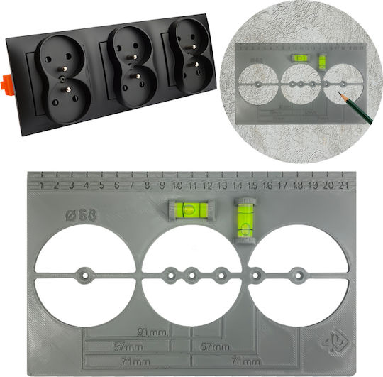 Vorlage zur Messung von Elektrobox-Löchern, Wasserwaage Tls000017-s