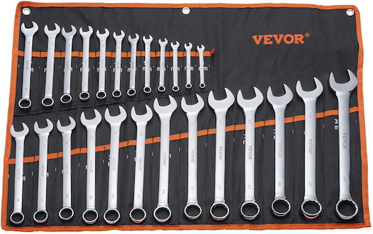 Set de chei combinate Vevor 25 piese metric 6 mm până la 32 mm cu husă rulabilă