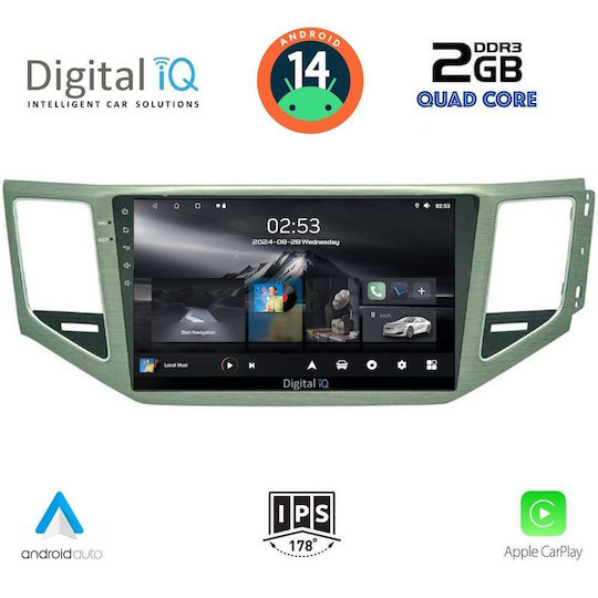 Digital IQ Car Audio System for Volkswagen Golf Sportsvan 2014 (Bluetooth/USB/WiFi/GPS/Apple-Carplay/Android-Auto) with Touch Screen 10"