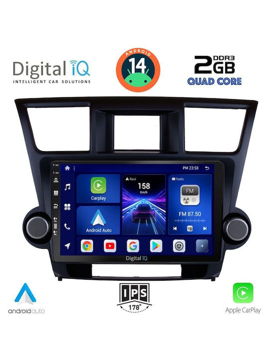 Digital IQ Ηχοσύστημα Αυτοκινήτου για Toyota Highlander 2008-2015 (Bluetooth/USB/WiFi/GPS/Apple-Carplay/Android-Auto) με Οθόνη Αφής 10"